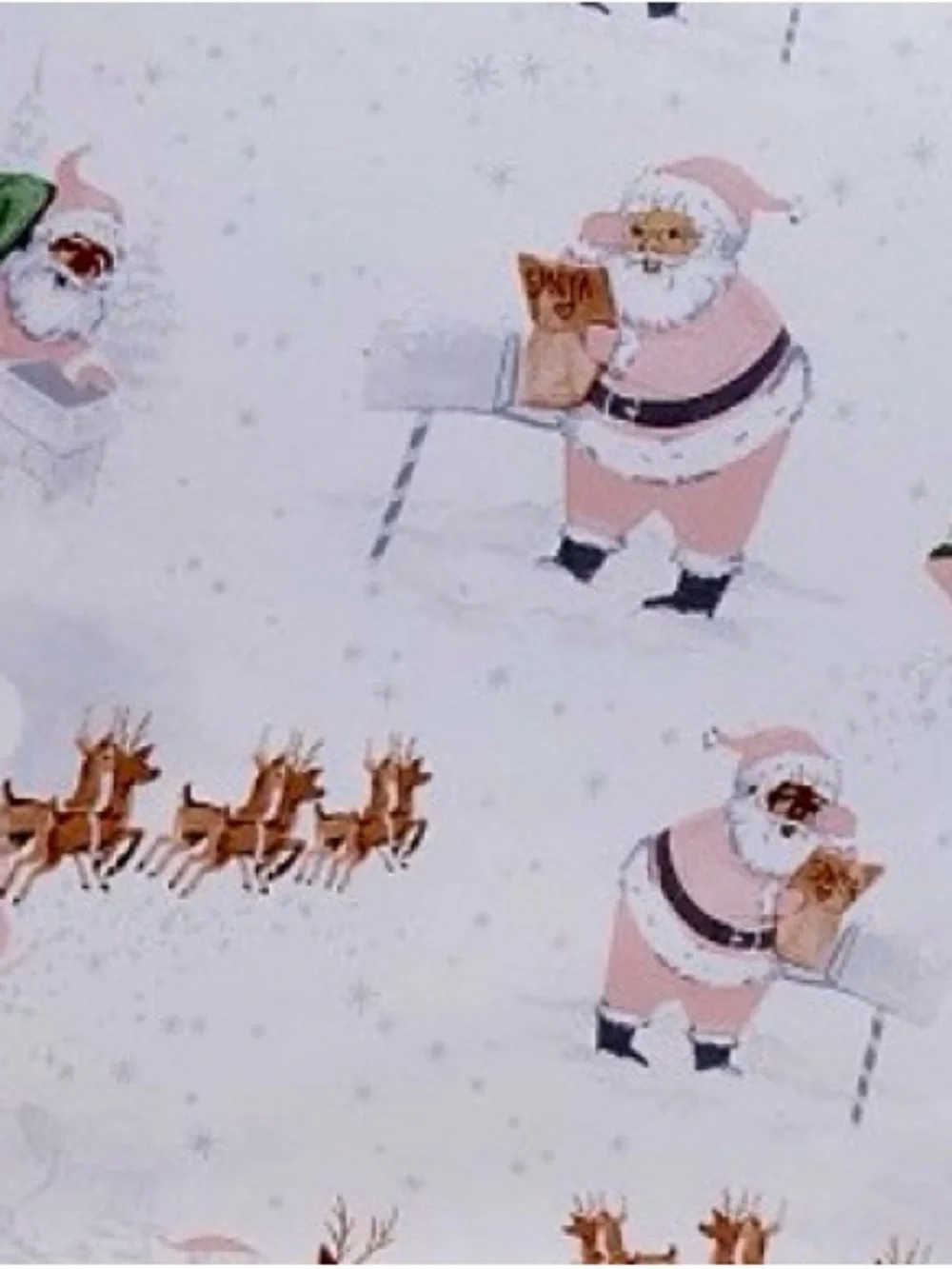 Pottery Barn Kids Heritage Pink Santa & Reindeer Holiday Crib Sheet
